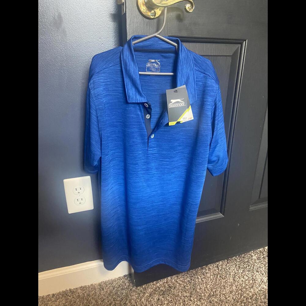 New Boy's Blue Performance Polo Shirt with Tags YXL